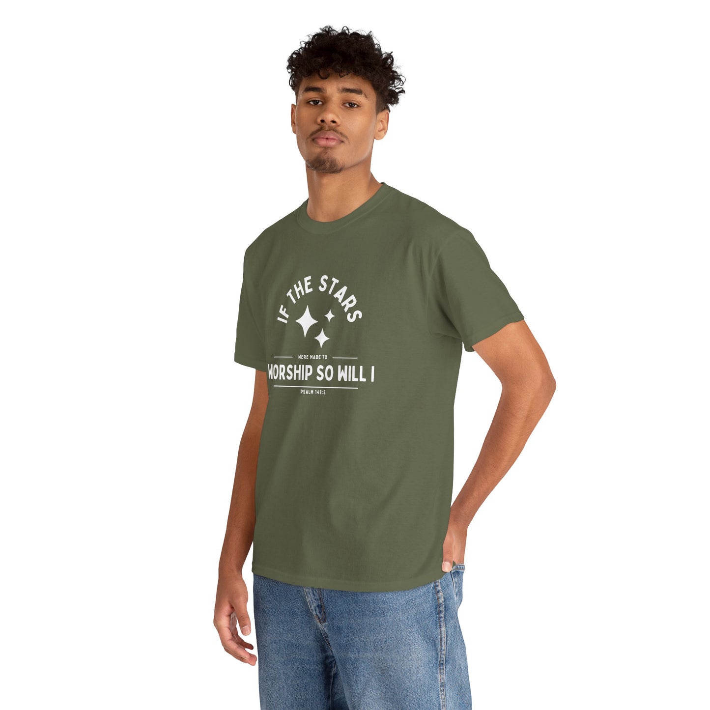 If The Stars Were Made To Worship (With Stars) | Christian T-shirt