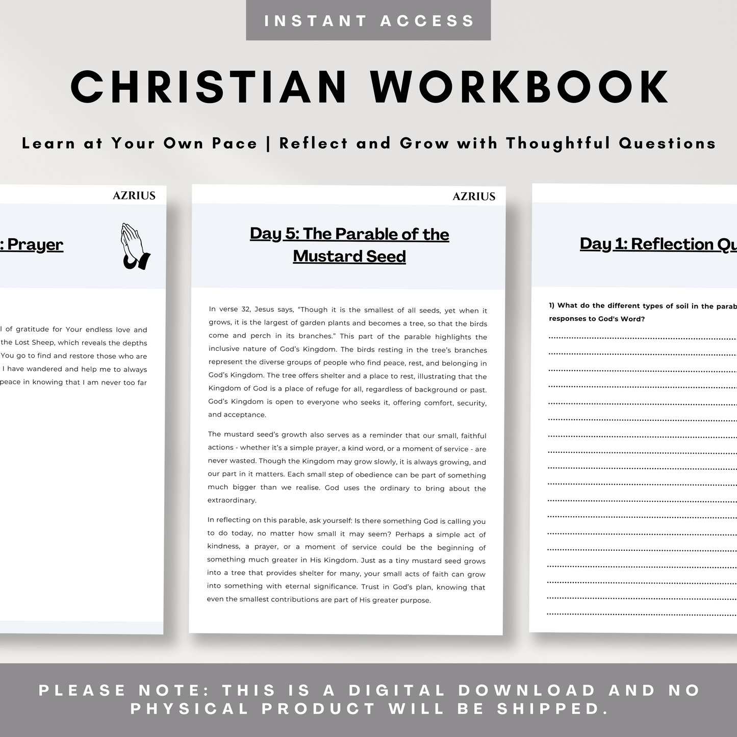 The Parables of Jesus (Part 1) - Christian Workbook