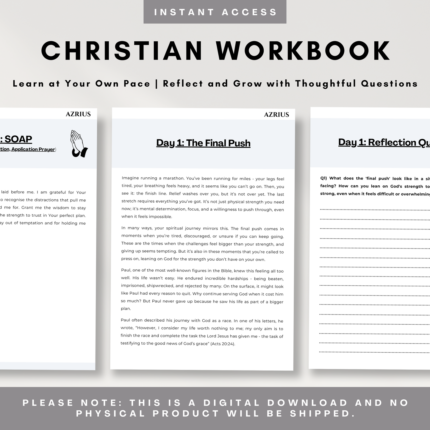 The Defining Push - Christian Workbook