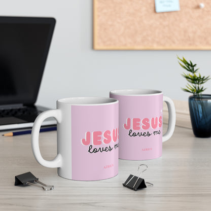 Jesus Loves Me Mug (Pink) | Christian Mug