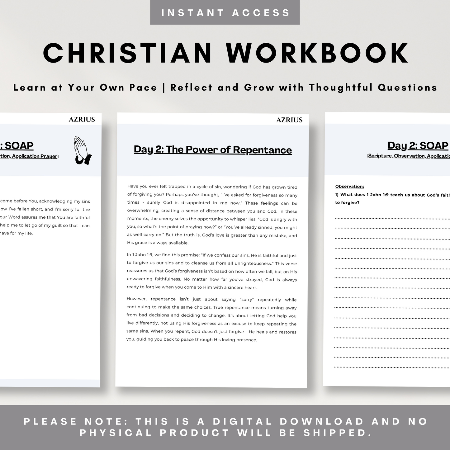 Returning to God - Christian Workbook