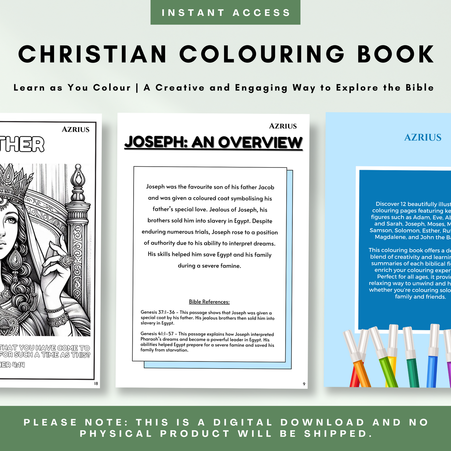 People from the Bible - Christian Colouring Book
